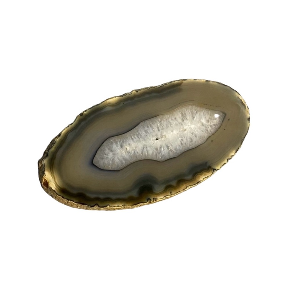 Natural Slice of Agate & White Geode Rock